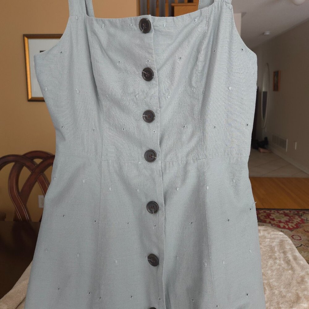 GAP Slate Green Cotton Strappy Dress - Size 4 - Picture 3 of 7